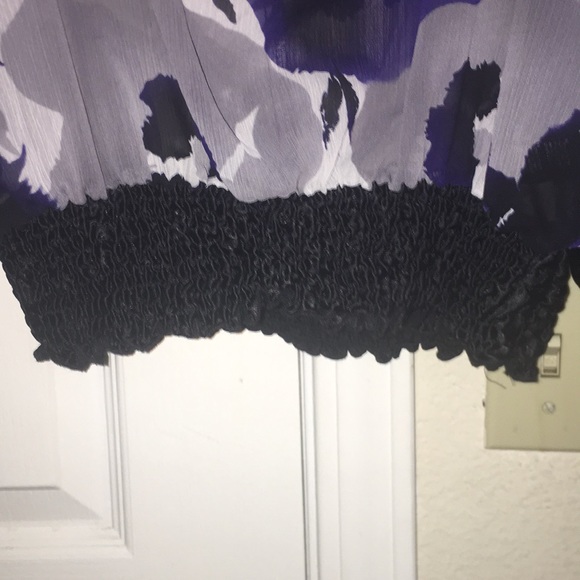 FOREVER 21 FLORAL SPLIT SLEEVE CROP TOP - Picture 3 of 8